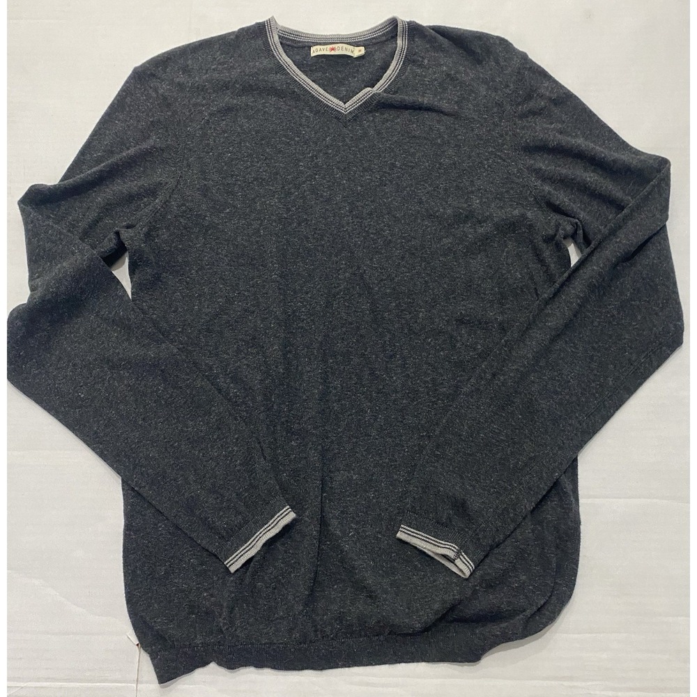 Agave Denim Shirt American Made Long Sleeve Vneck Shirt. Medium